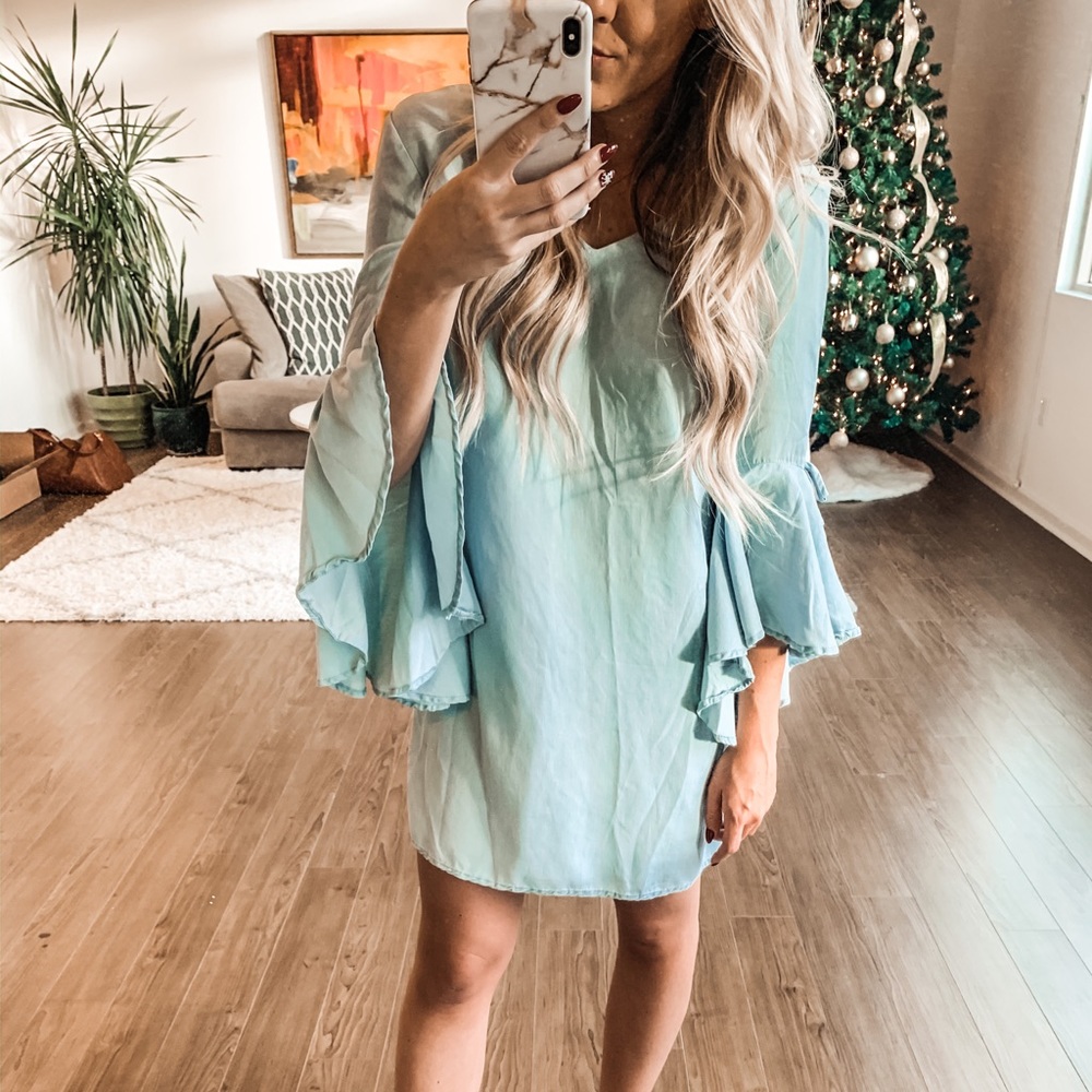 Nordstrom Light/Pale Blue Dress Size 2P (S)